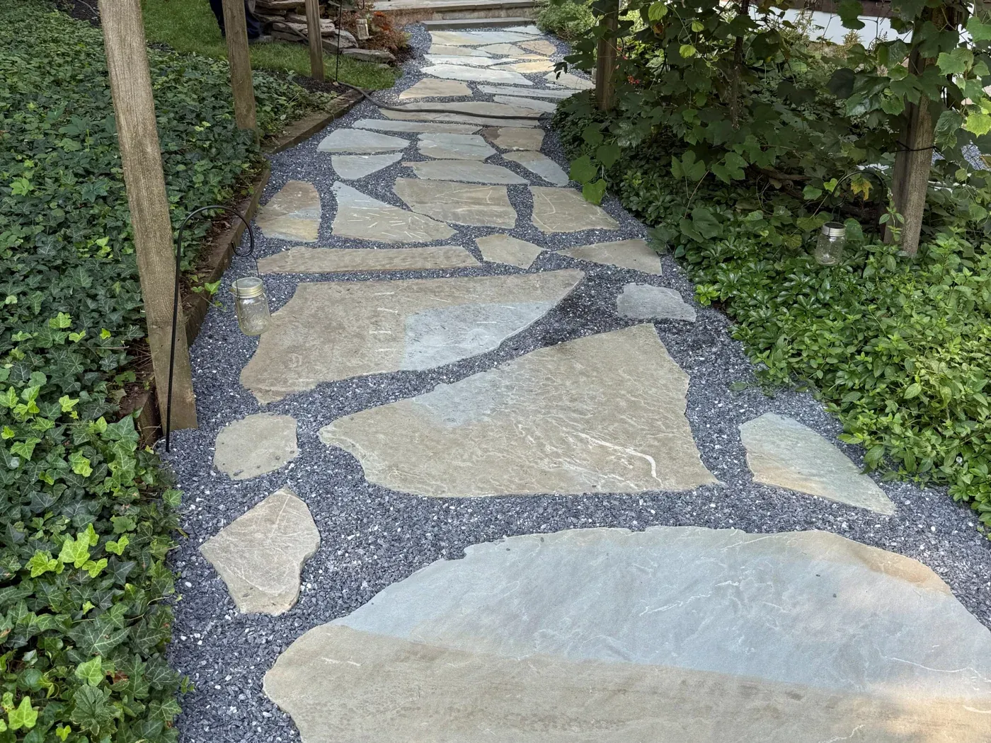 Path, borders and lawn planned together